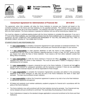 Consortium Agreement for Administration of Financial Aid
