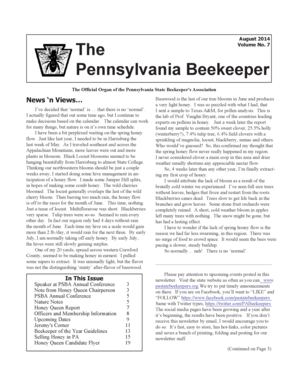 7 The Pennsylvania Beekeeper The Official Organ of the Pennsylvania State Beekeeper 's Association News n Views I ve decided that normal is that there is no normal - pastatebeekeepers