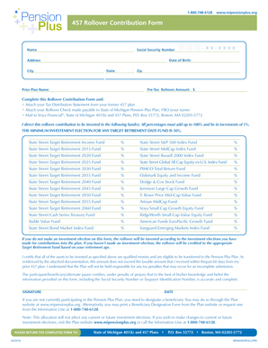 Michigan 457 Rollover Contribution Form
