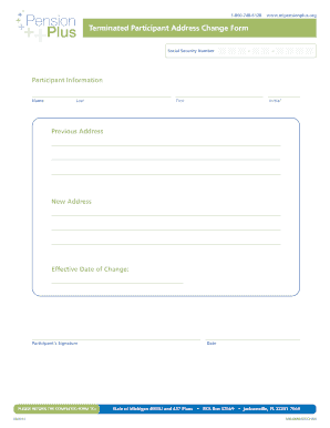 Terminated Participant Address Change Form