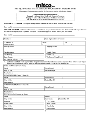 Mitco Mfg. Credit Application Form