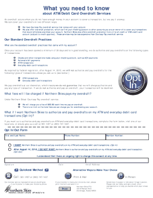 ATM/Debit Card Overdraft Opt-In Form