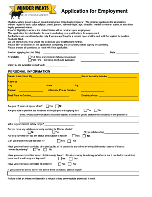 Employment Application Form
