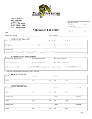 Credit Application Form