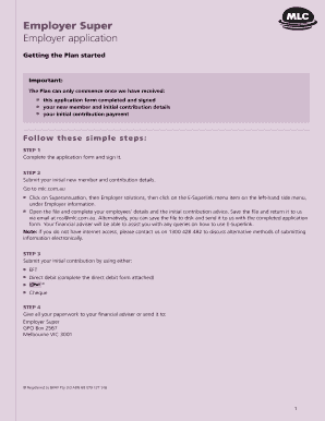 Employer Super Application Form