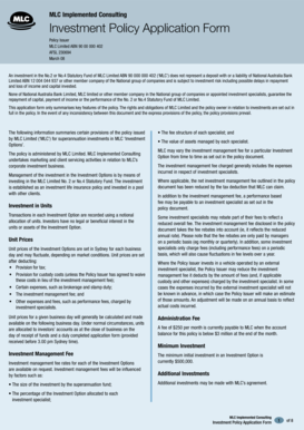 MLC Investment Policy Application Form