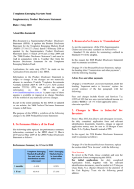 Templeton Emerging Markets Fund Application Form