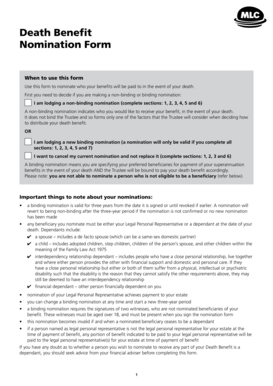 Death Benefit Nomination Form
