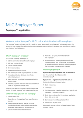 MLC Employer Super Superpay Application
