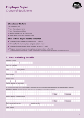 Employer Super Change of Details Form