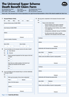 Death Benefit Claim Form