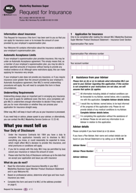 MLC Business Super Insurance Application