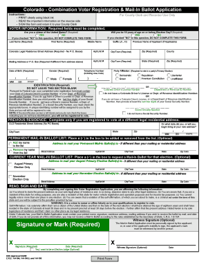 Colorado Voter Registration & Mail-In Ballot Application