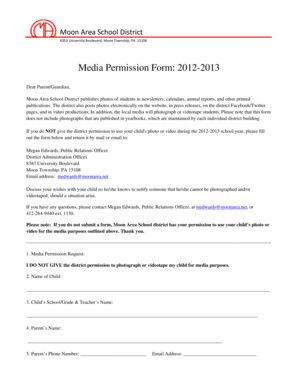 Media Permission Form