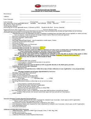 Mortgage Disclosure Forms Checklist