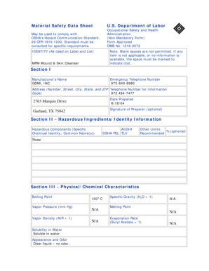 Material Safety Data Sheet