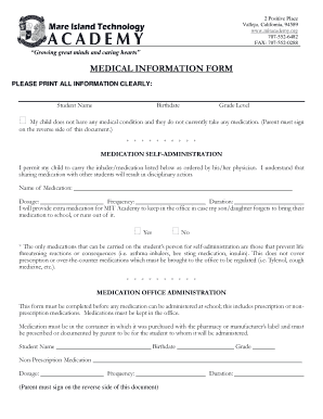 Medical Information Form