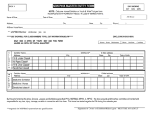 PtHA Master Entry Form