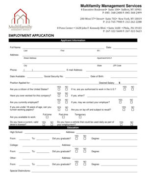Employment Application Form