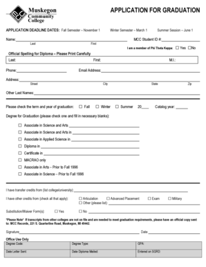 Application for Graduation