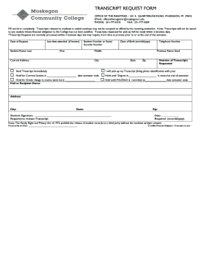 Transcript Request Form