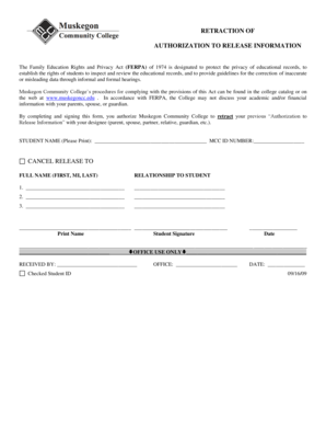 Retraction of Authorization to Release Information