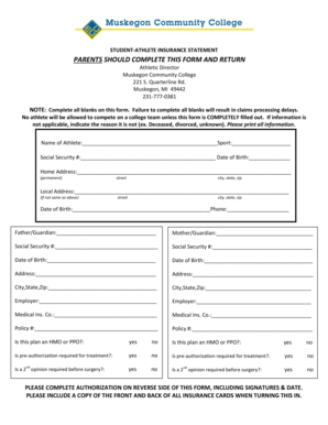 Student-Athlete Insurance Statement