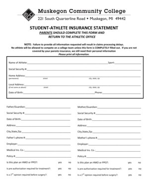 Student-Athlete Insurance Statement