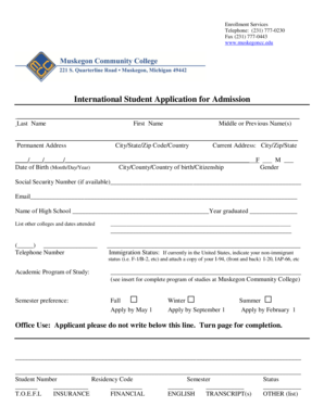 International Student Application Form