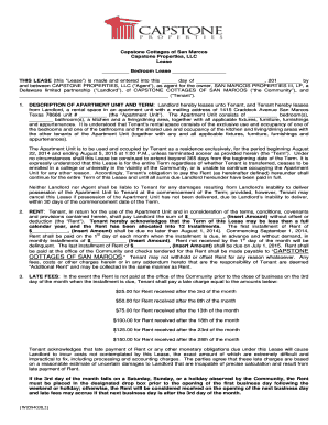 Capstone Cottages Lease Agreement