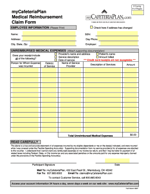Flexible Spending Account Medical Expense Reimbursement Form
