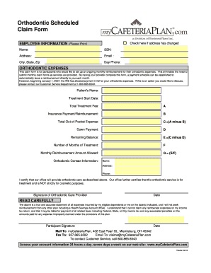 Orthodontic Expense Reimbursement Form