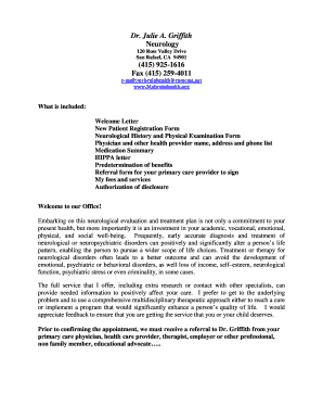 Neurological Patient Registration Form