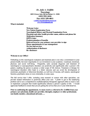 New Patient Registration Form for Neurology