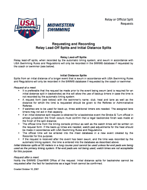 Relay or Official Split Request Form