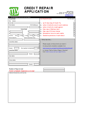 Credit Repair Application Form