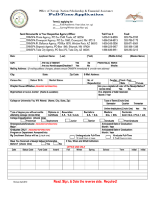 Navajo Nation Scholarship Application