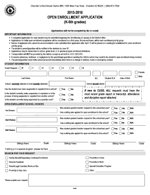 Arizona Open Enrollment Application