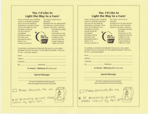 Luminaria Form for American Cancer Society