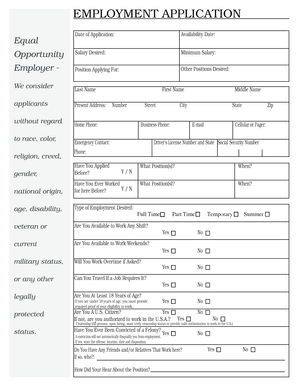 Employment Application Form