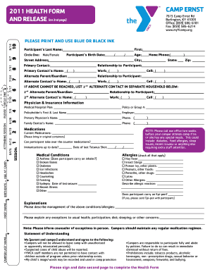 YMCA Liability Waiver and Indemnity Agreement