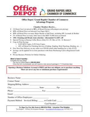 Office Depot Advantage Program Application