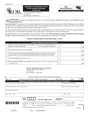 Louisiana Individual Income Tax Extension Form