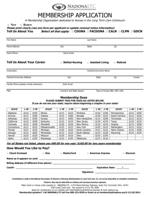 NADONA Membership Application