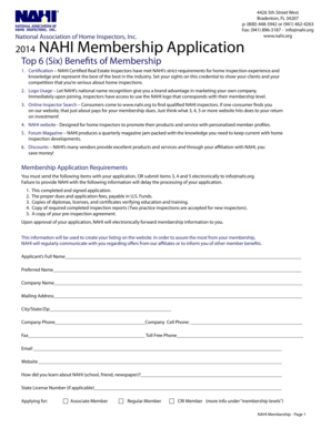 NAHI Membership Application