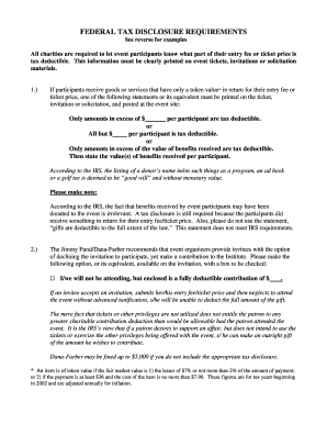 Federal Tax Disclosure Requirements for Charities