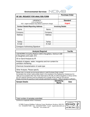 Environmental Services Purchase Order Form