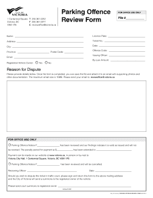 Parking Offence Review Form