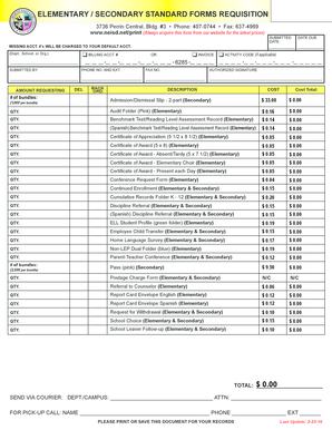 Elementary Secondary Standard Forms Requisition
