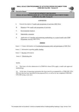 Small-Scale CDM Programme of Activities Design Document Form